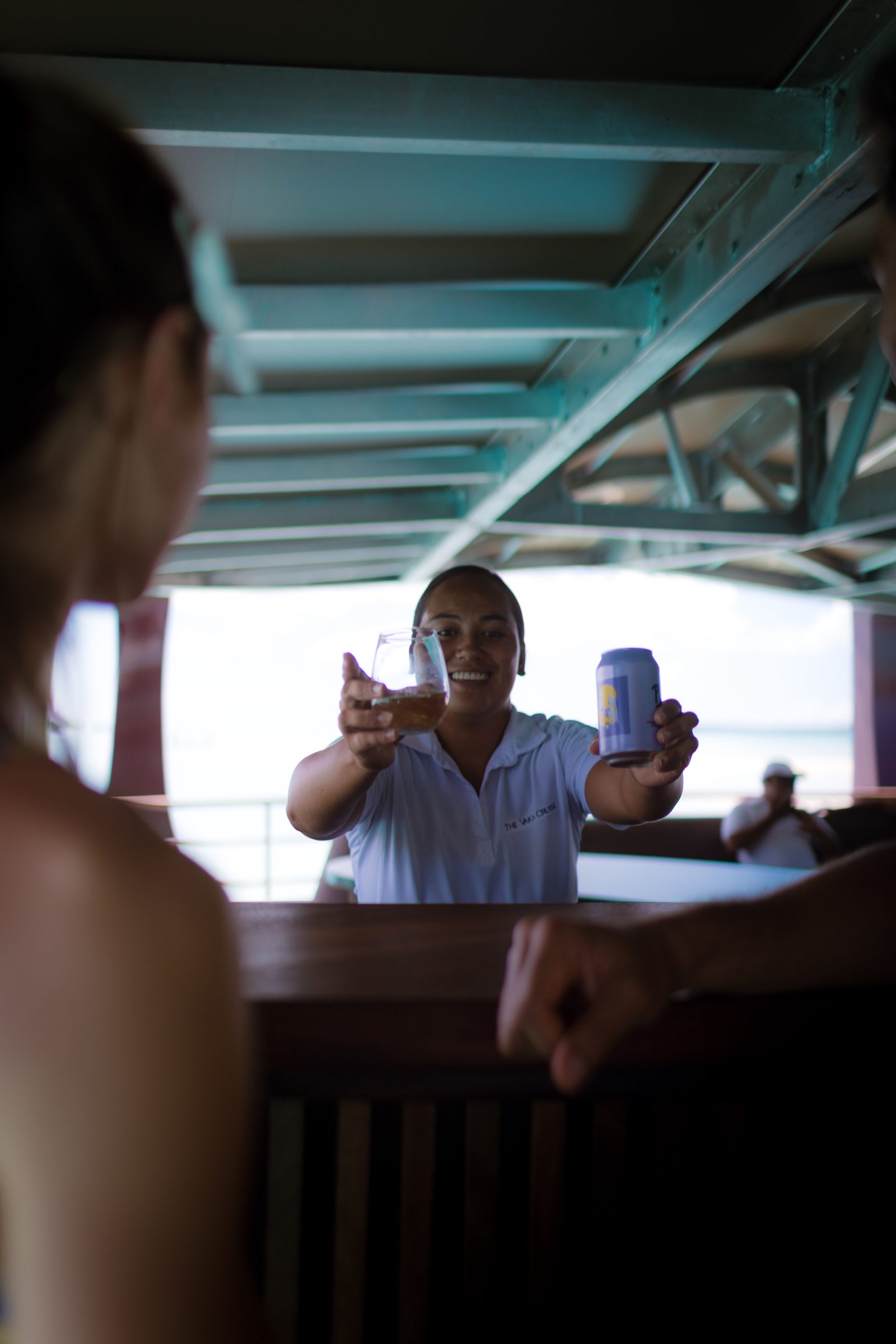 Enjoy beverages from the onboard bar
